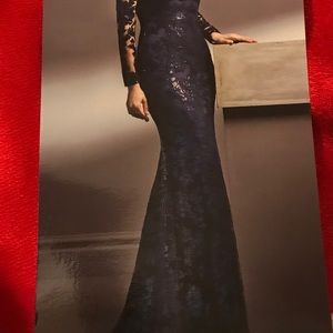 Navy Formal long Jade Couture Dress